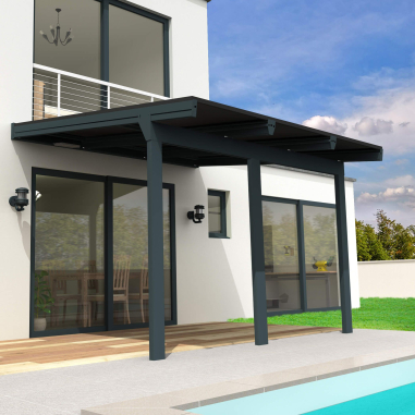 Pérgola solar fotovoltaica Cornaline 5,730x3,494 M - Cinza antracite 4000W Bandeja de cabos incluída  - 1