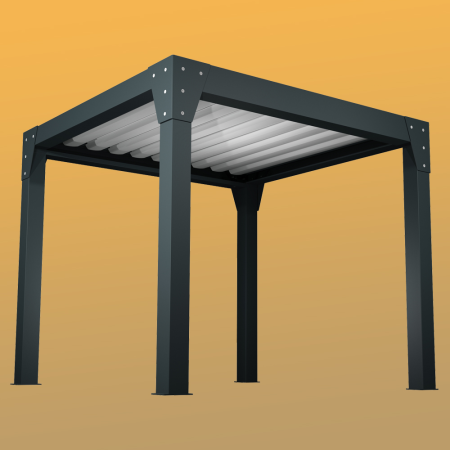 Pergola bioclimatica BERYL Ilot - Bianco - Martinetto telecomandato personalizzato  - 3