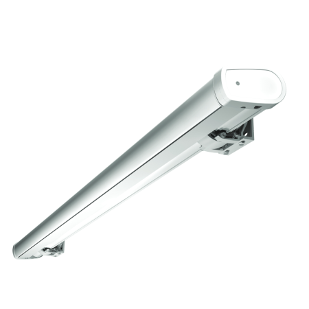 Tenda da sole SUZY 5,00x3,50 M - Motorizzata con telecomando + LED - Telaio: Bianco - Tessuto: Grigio chiaro S122  - 2