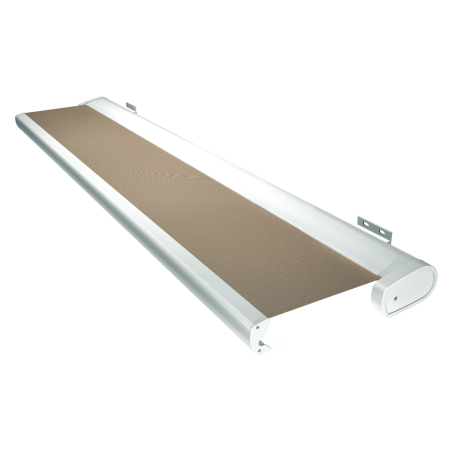 Tenda da sole SUZY 5,00x3,50 M - Motorizzata con telecomando + LED - Telaio: Bianco - Tessuto: Grigio chiaro S122  - 4