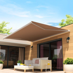 Toldo cofre LOUISA 3,00x2,00 M (Manual - Branco - S130 acrylique uni Gris pardo)  - 1